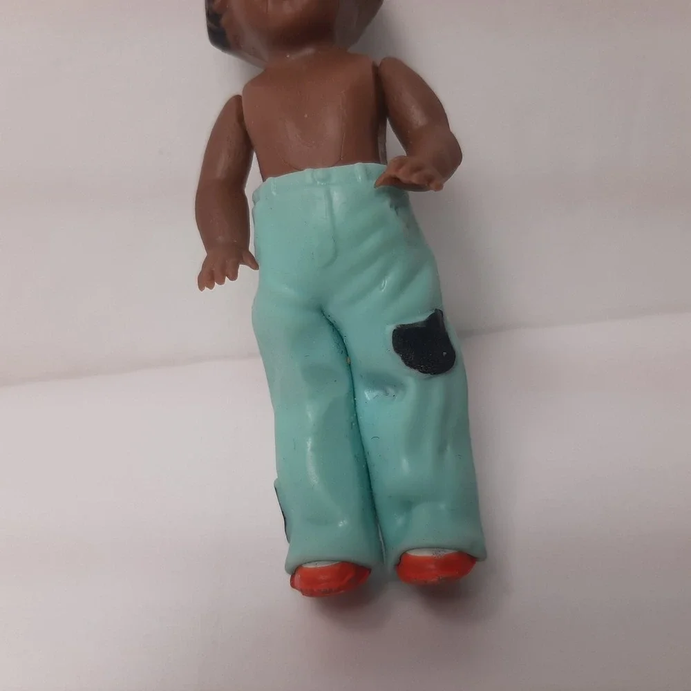 Vintage Soft Rubber African American Jointed Doll Germany 3